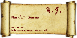 Manó Gemma névjegykártya